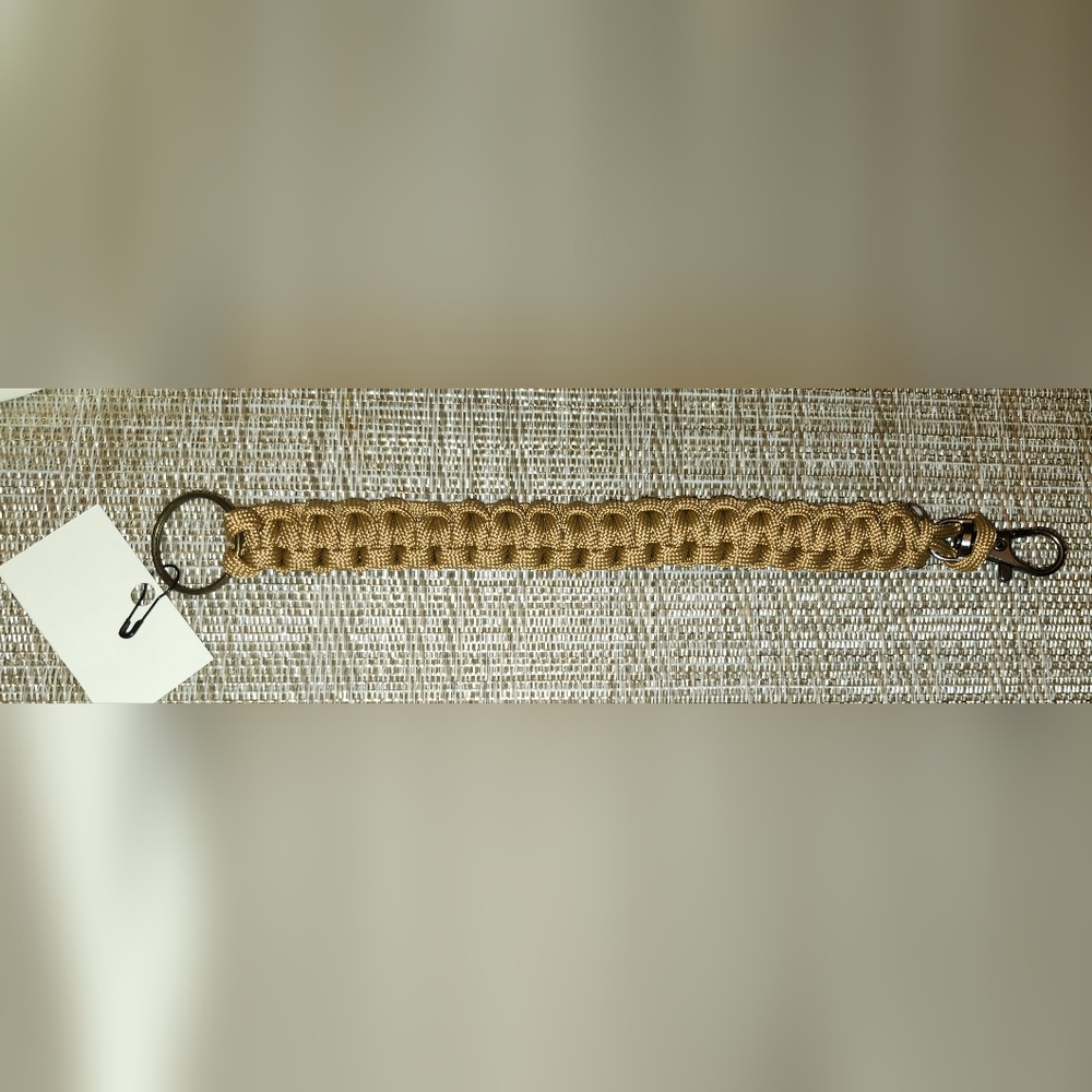 Hand Crafted Brown/gold Paracord  Braided Key Chain -Unisex
